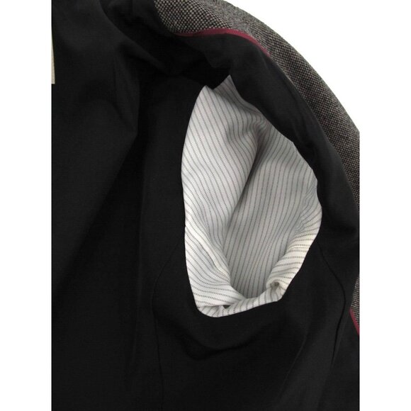 Banana Republic Blazer Jacket Womens Sz 8 Gray Check Wool Lined Two Button Coat - Picture 7 of 16